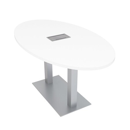 Skutchi Designs 33.5 in W, 69.5 in L, 29 in H, Engineered Wood Top, White HAR-OVL-34x70-DOU-ELEC-XD09